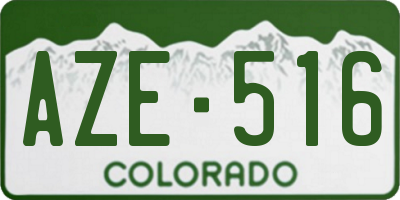 CO license plate AZE516