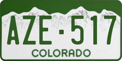 CO license plate AZE517