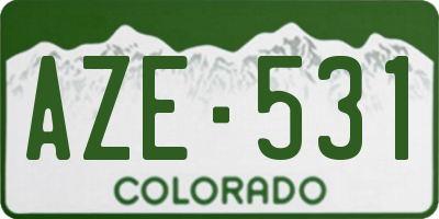 CO license plate AZE531