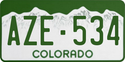 CO license plate AZE534