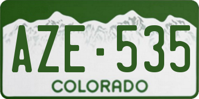 CO license plate AZE535