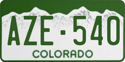 CO license plate AZE540