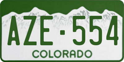 CO license plate AZE554