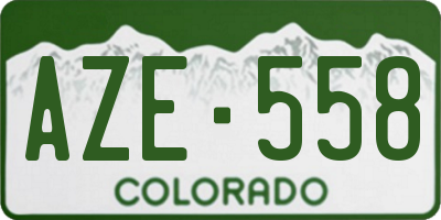 CO license plate AZE558