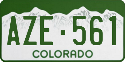 CO license plate AZE561