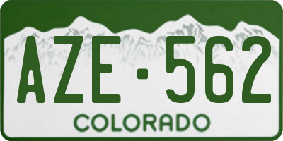 CO license plate AZE562