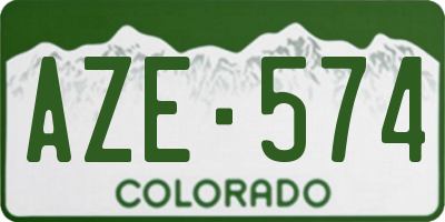 CO license plate AZE574