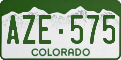 CO license plate AZE575