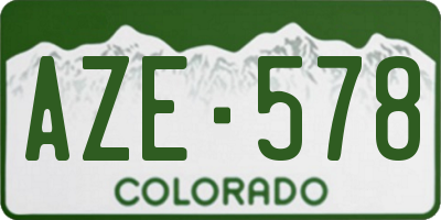 CO license plate AZE578