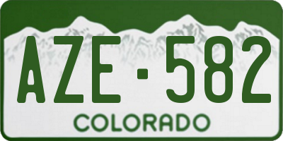 CO license plate AZE582