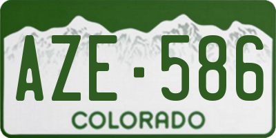 CO license plate AZE586