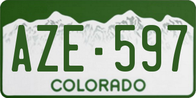 CO license plate AZE597