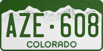 CO license plate AZE608