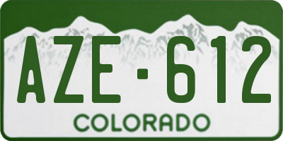 CO license plate AZE612