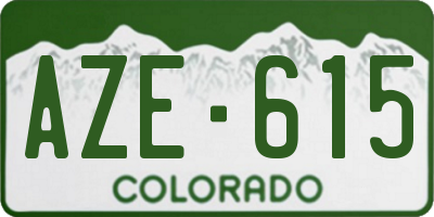 CO license plate AZE615