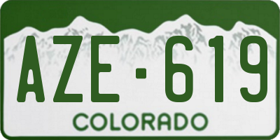 CO license plate AZE619