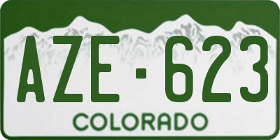 CO license plate AZE623