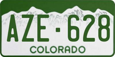 CO license plate AZE628