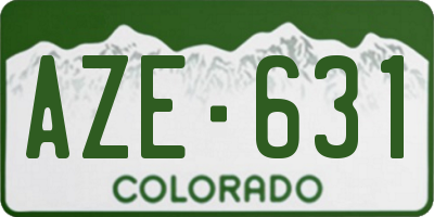 CO license plate AZE631
