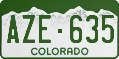 CO license plate AZE635