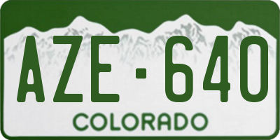 CO license plate AZE640