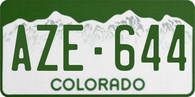 CO license plate AZE644