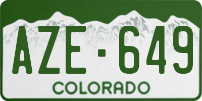 CO license plate AZE649