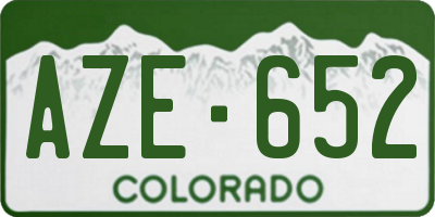 CO license plate AZE652