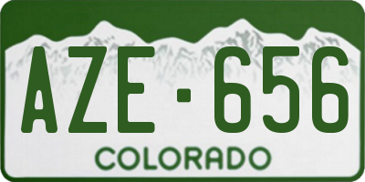 CO license plate AZE656