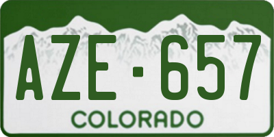 CO license plate AZE657
