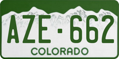 CO license plate AZE662