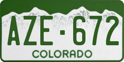 CO license plate AZE672