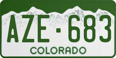 CO license plate AZE683