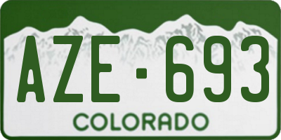 CO license plate AZE693