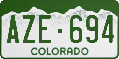CO license plate AZE694