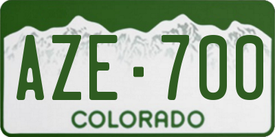 CO license plate AZE700
