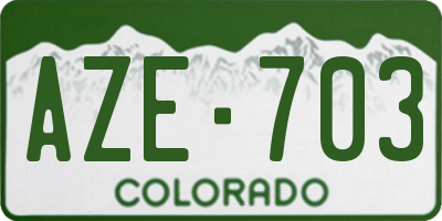 CO license plate AZE703