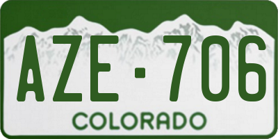 CO license plate AZE706