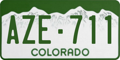 CO license plate AZE711