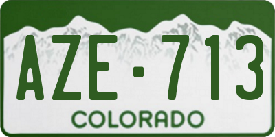 CO license plate AZE713