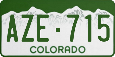 CO license plate AZE715