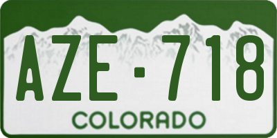 CO license plate AZE718