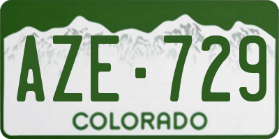 CO license plate AZE729