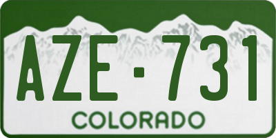 CO license plate AZE731