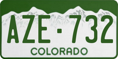 CO license plate AZE732