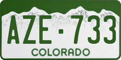 CO license plate AZE733