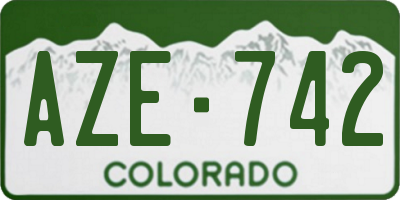 CO license plate AZE742
