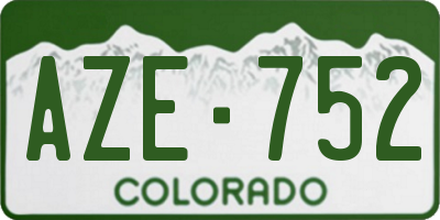 CO license plate AZE752