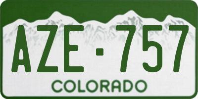 CO license plate AZE757