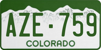CO license plate AZE759